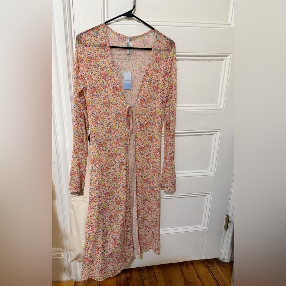 Floral Long Sleeve Bathing Suit Coverup